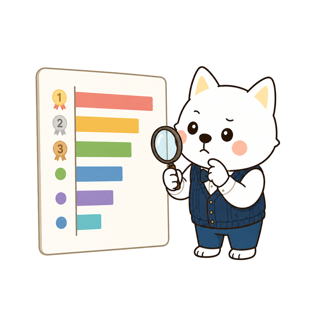 ランキング表を確認するいぬ先生