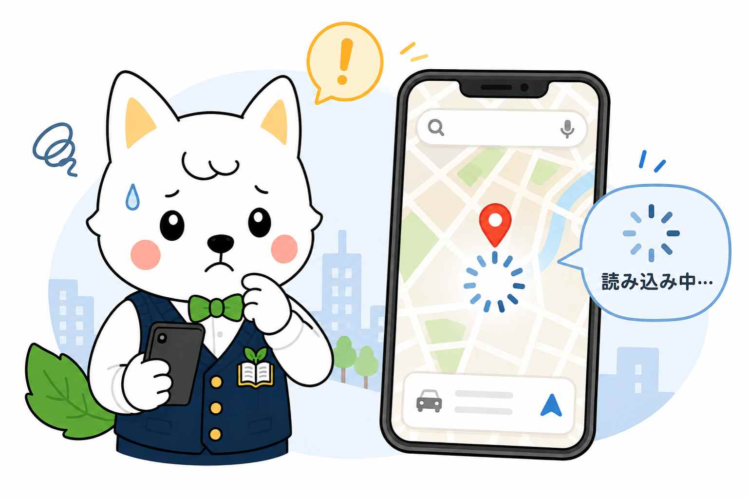 mineo利用時にGoogleマップが読み込み中になる注意点のイメージ