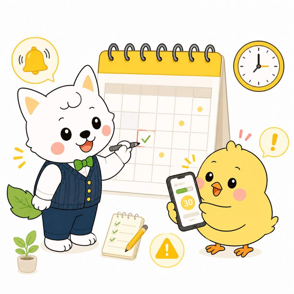 povo2.0の有効期限と180日ルールを確認するイラスト