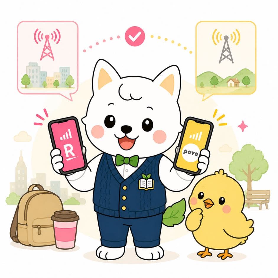 2回線を持ついぬ先生とひよこ